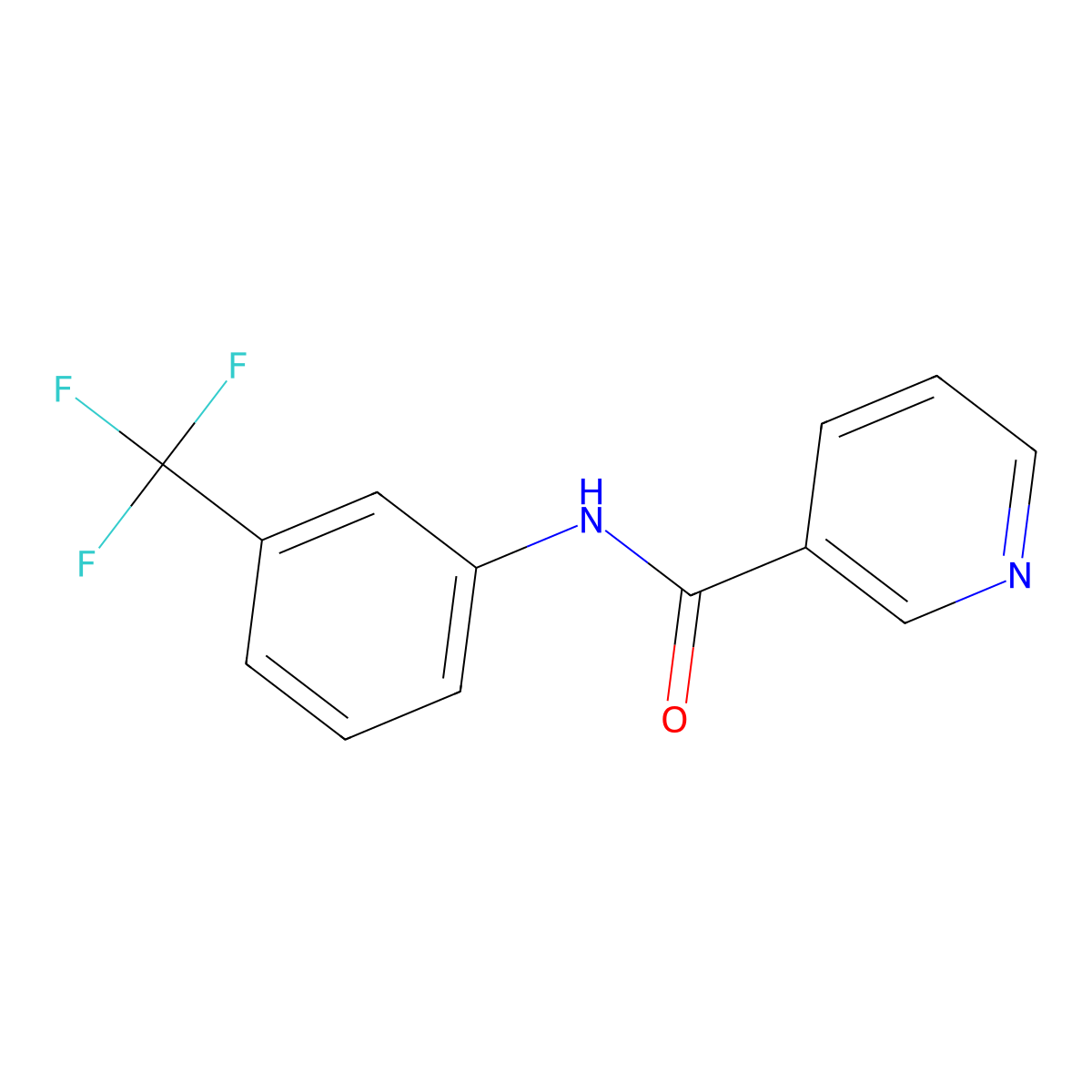 N-[3-(trifluoromethyl)phenyl]nicotinamide molecular structure, CAS 24303-04-6