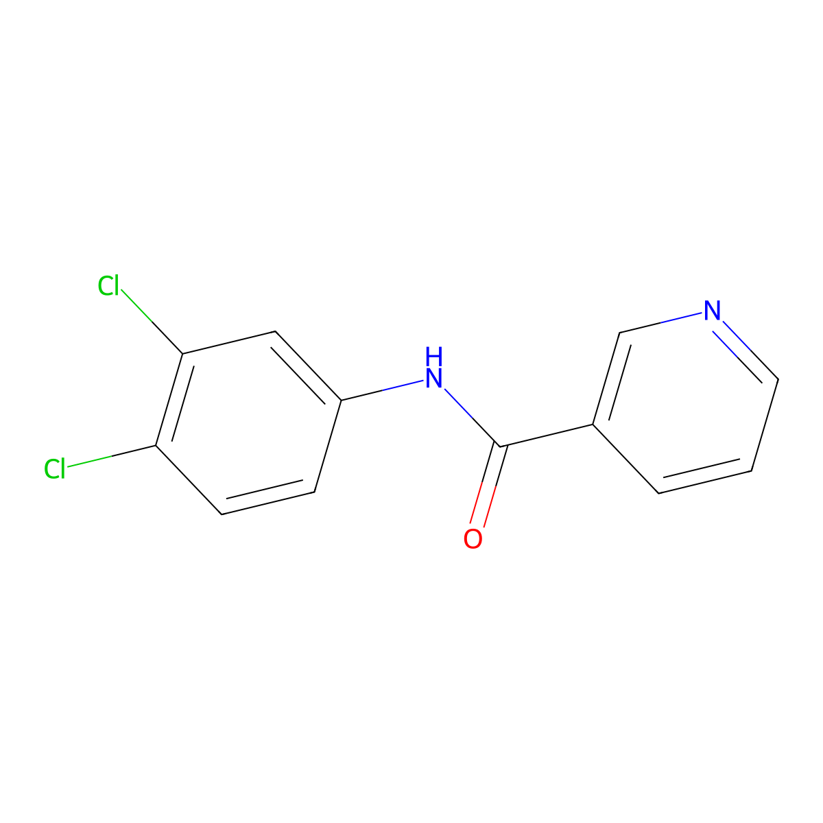 N-(3,4-Dichlorophenyl)-3-pyridinecarboxamide molecular structure, CAS 24303-05-7
