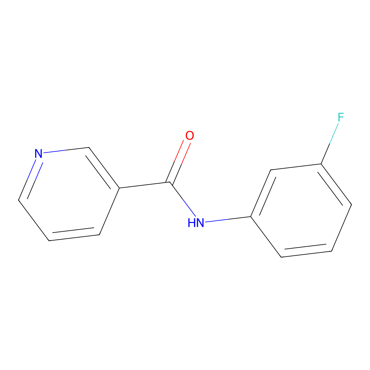 N-(3-fluorophenyl)pyridine-3-carboxamide molecular structure, CAS 24303-10-4