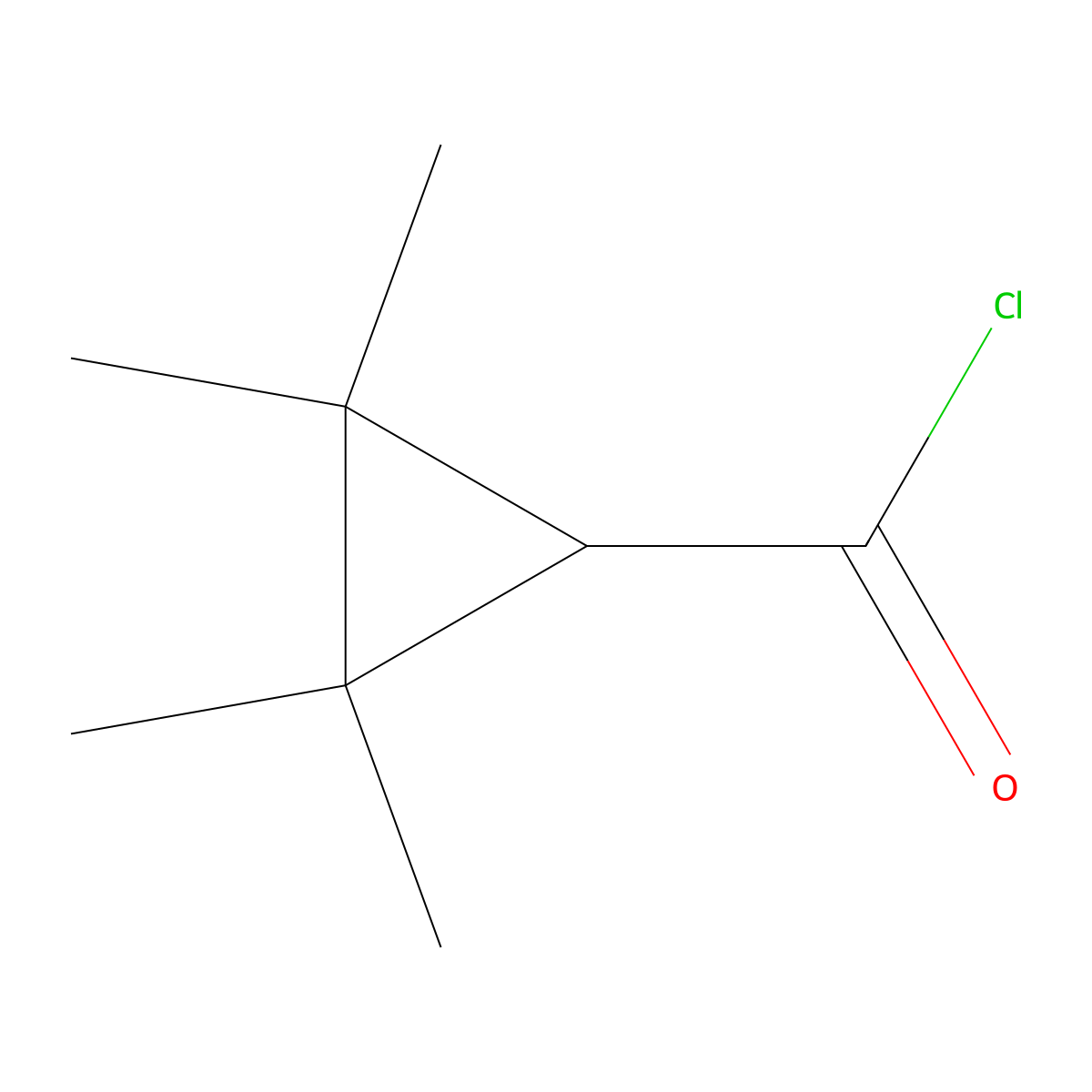 2,2,3,3-Tetramethylcyclopropane-1-carbonyl chloride molecular structure, CAS 24303-61-5