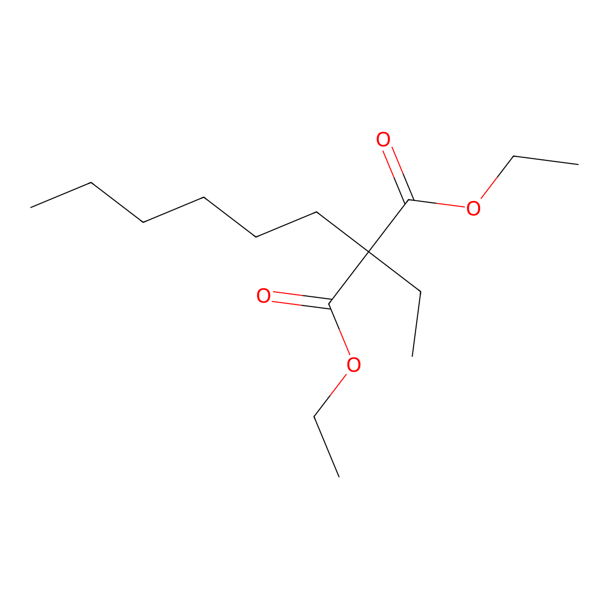 Diethyl ethyl(hexyl)propanedioate molecular structure, CAS 24306-19-2