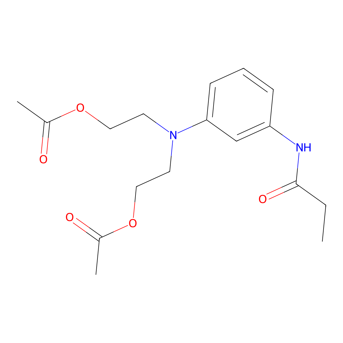 Propanamide, N-(3-(bis(2-(acetyloxy)ethyl)amino)phenyl)- molecular structure, CAS 24311-37-3