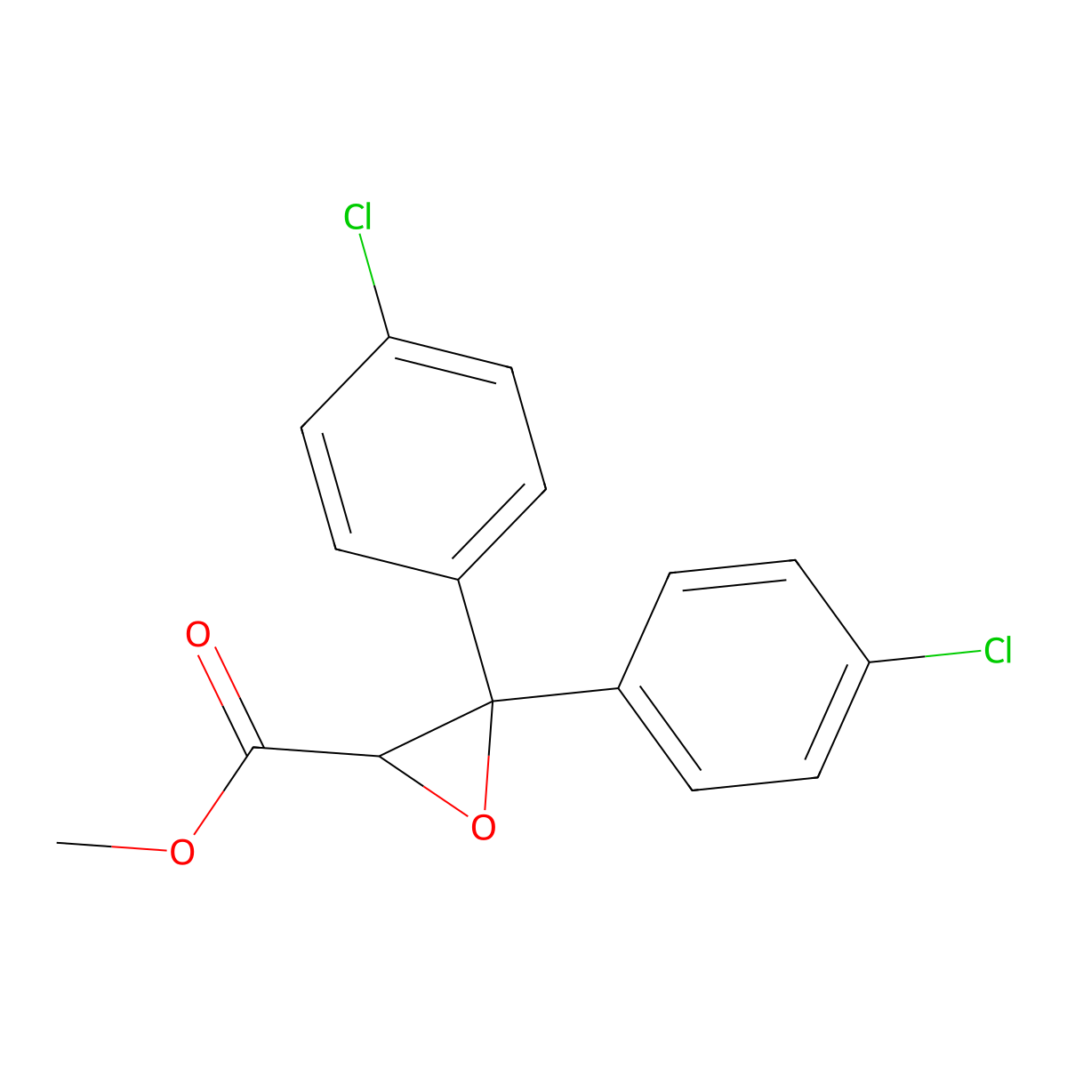 Methyl 3,3-bis(4-chlorophenyl)oxirane-2-carboxylate molecular structure, CAS 243118-85-6