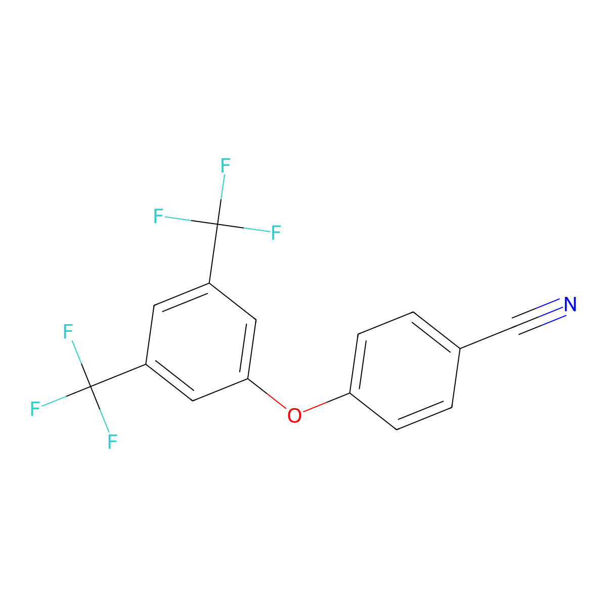 4-[3,5-Bis(trifluoromethyl)phenoxy]benzonitrile molecular structure, CAS 243128-43-0