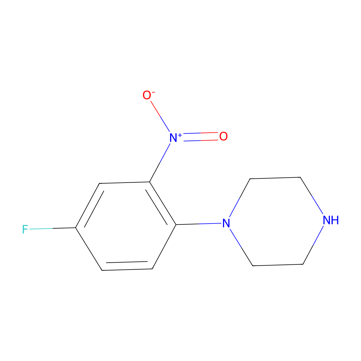 1-(4-Fluoro-2-nitrophenyl)piperazine molecular structure, CAS 243128-46-3