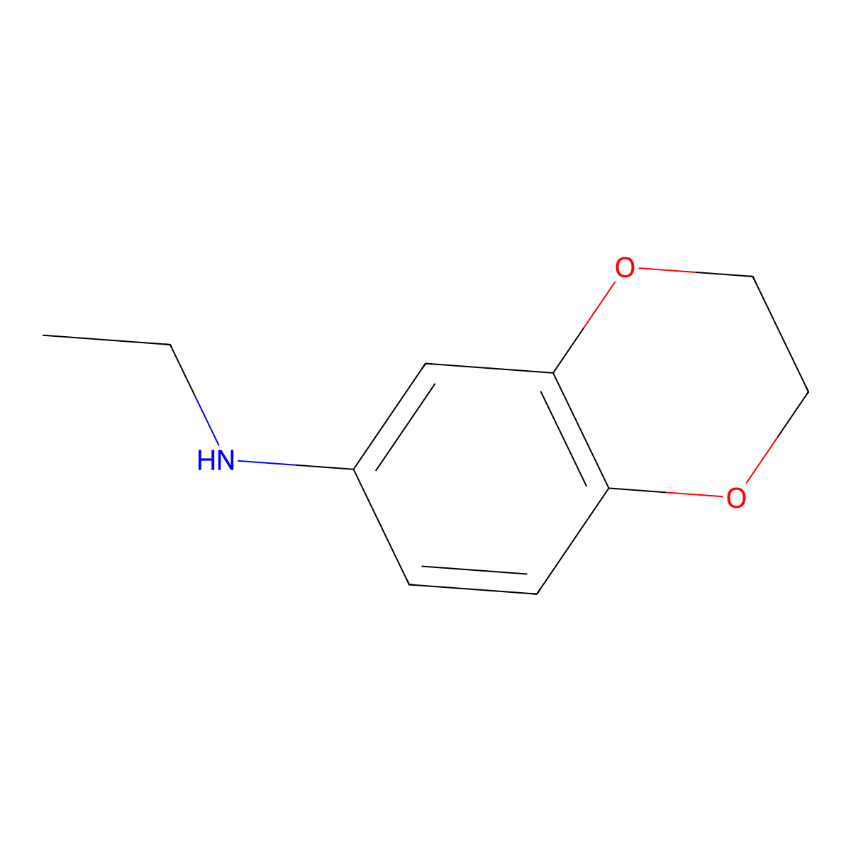 N-ethyl-2,3-dihydro-1,4-benzodioxin-6-amine molecular structure, CAS 243135-10-6