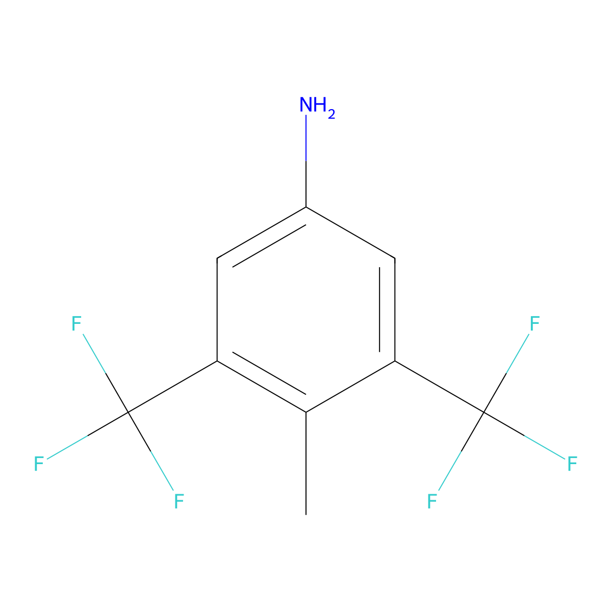 4-Methyl-3,5-bis(trifluoromethyl)aniline molecular structure, CAS 243139-67-5