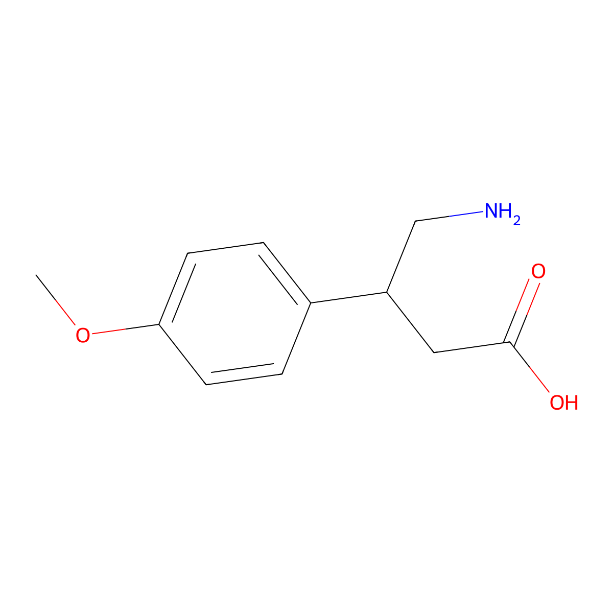 4-Amino-3-(4-methoxyphenyl)butanoic acid molecular structure, CAS 24314-15-6