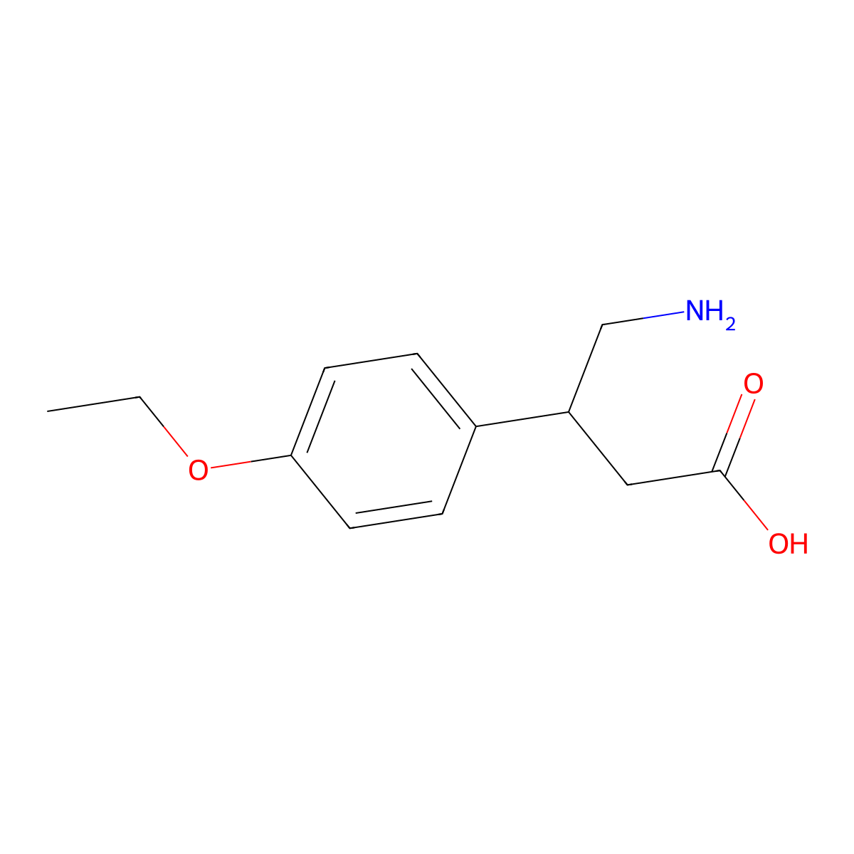 4-Amino-3-(4-ethoxyphenyl)butanoic acid molecular structure, CAS 24314-16-7