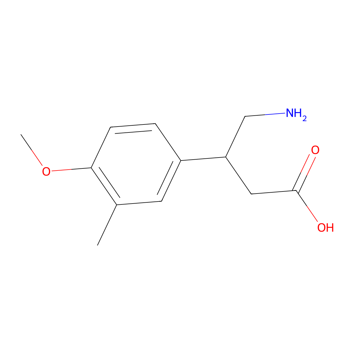 4-Amino-3-(4-methoxy-3-methylphenyl)butanoic acid molecular structure, CAS 24314-17-8