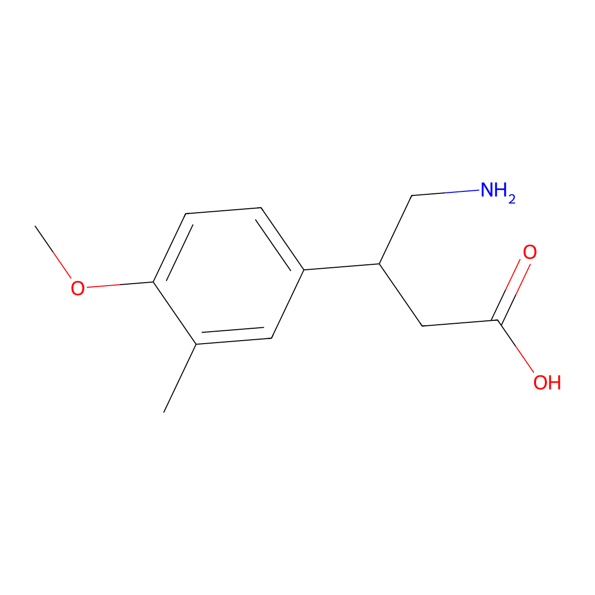 4-Amino-3-(4-methoxy-3-methylphenyl)butanoic acid molecular structure, CAS 24314-17-8