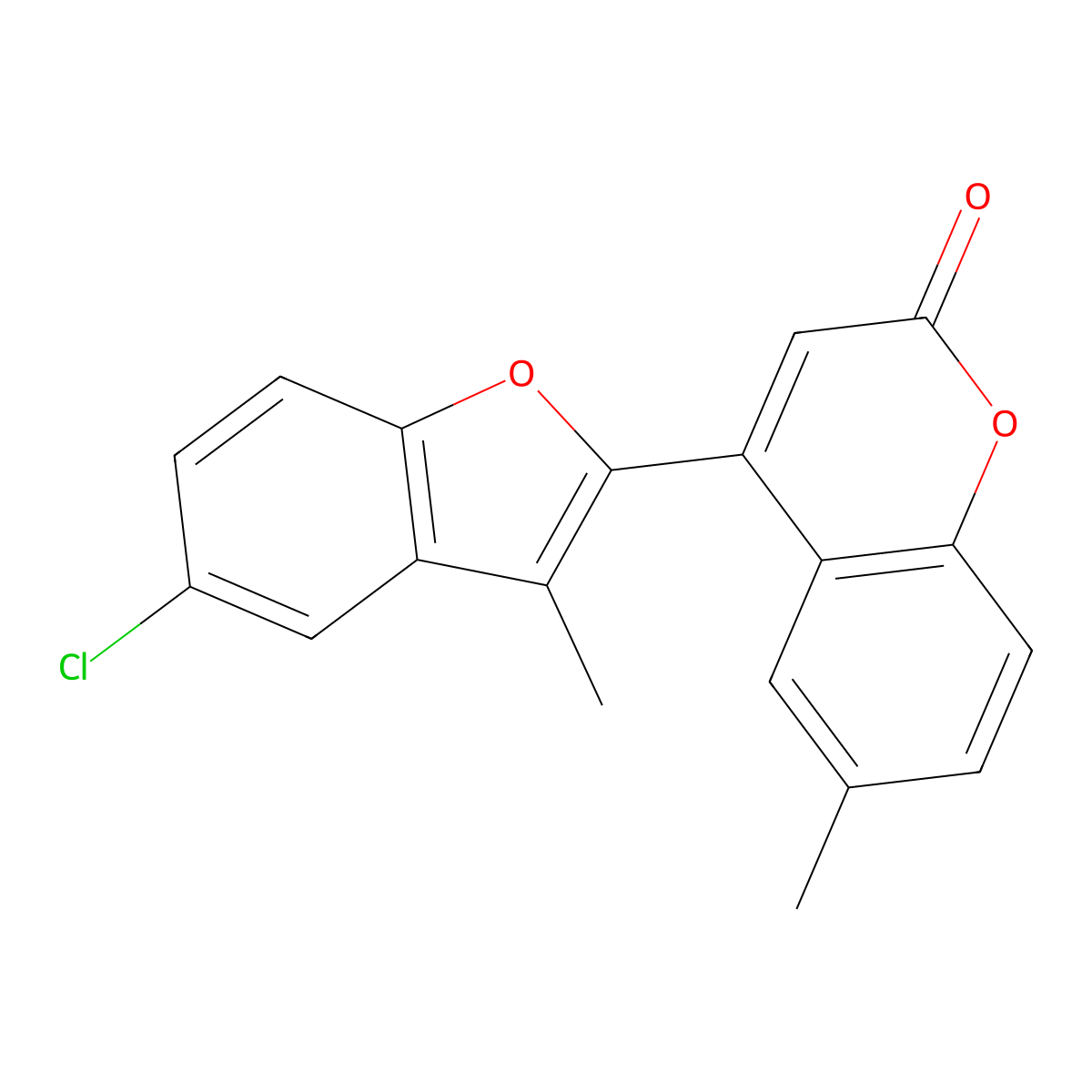4-(5-chloro-3-methylbenzofuran-2-yl)-6-methyl-2H-chromen-2-one molecular structure, CAS 243143-61-5
