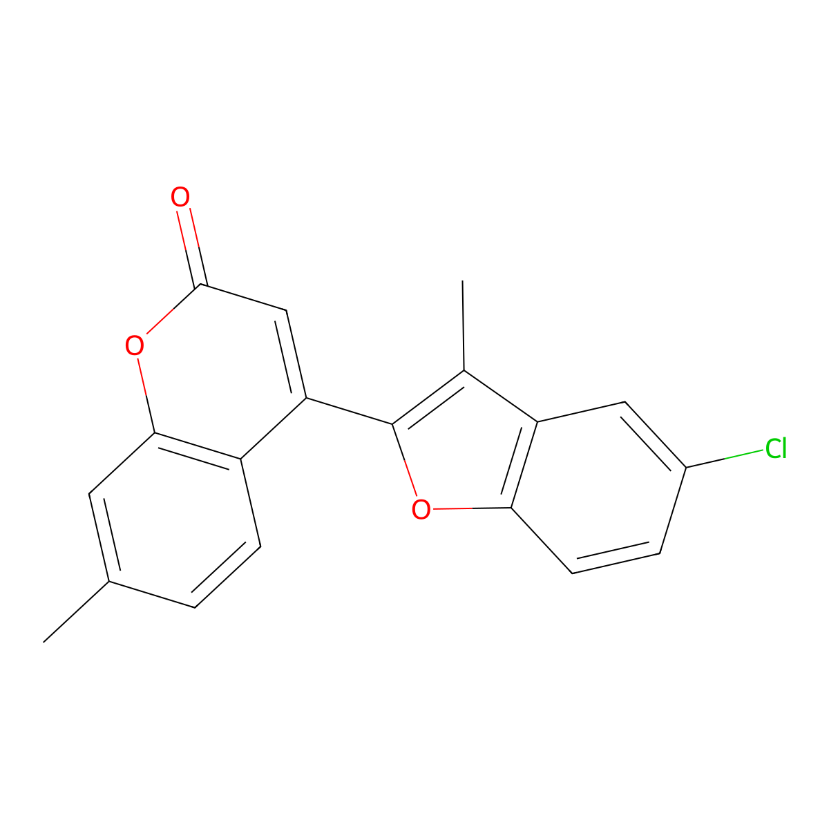4-(5-chloro-3-methylbenzofuran-2-yl)-7-methyl-2H-chromen-2-one molecular structure, CAS 243143-67-1