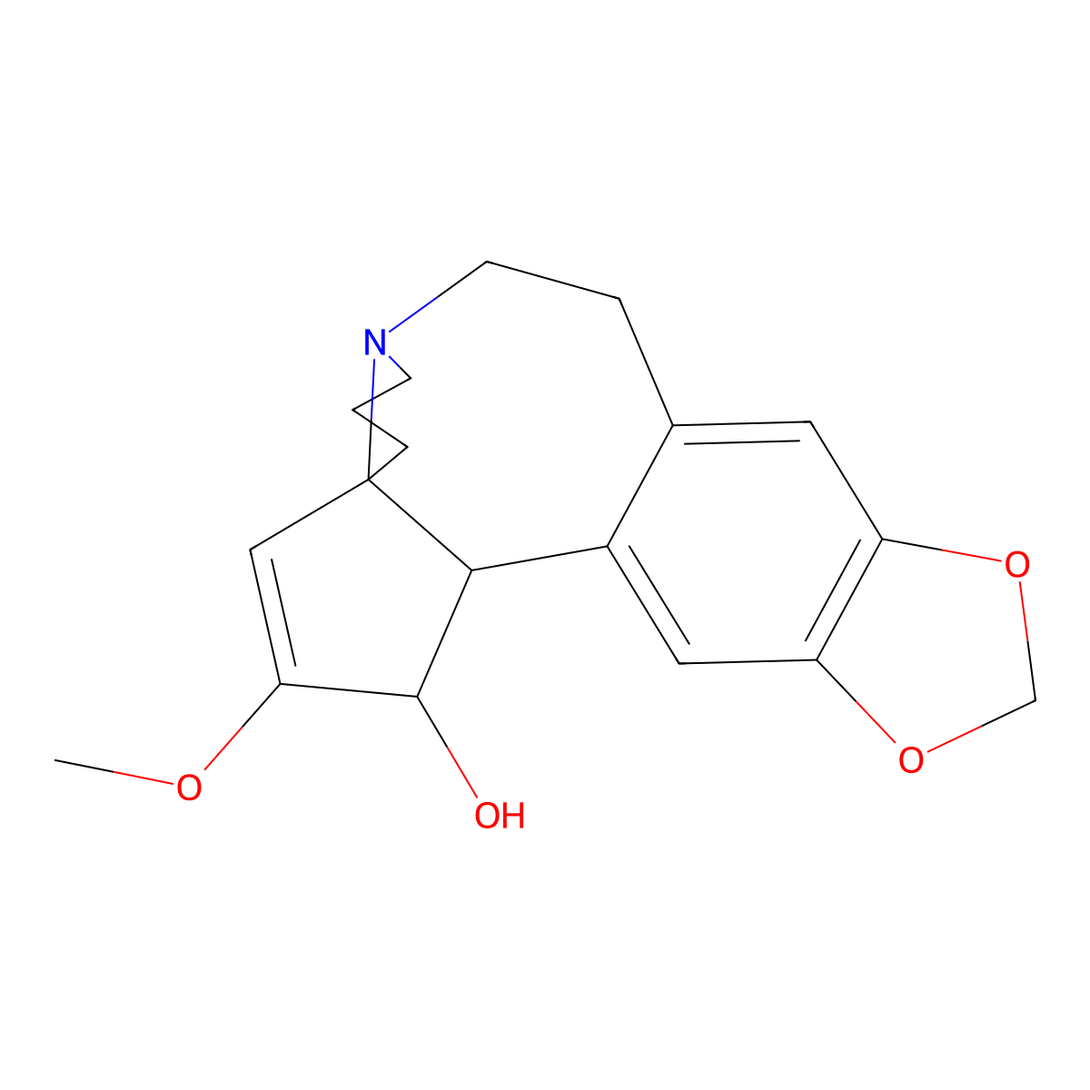 Cephalotaxine molecular structure, CAS 24316-19-6