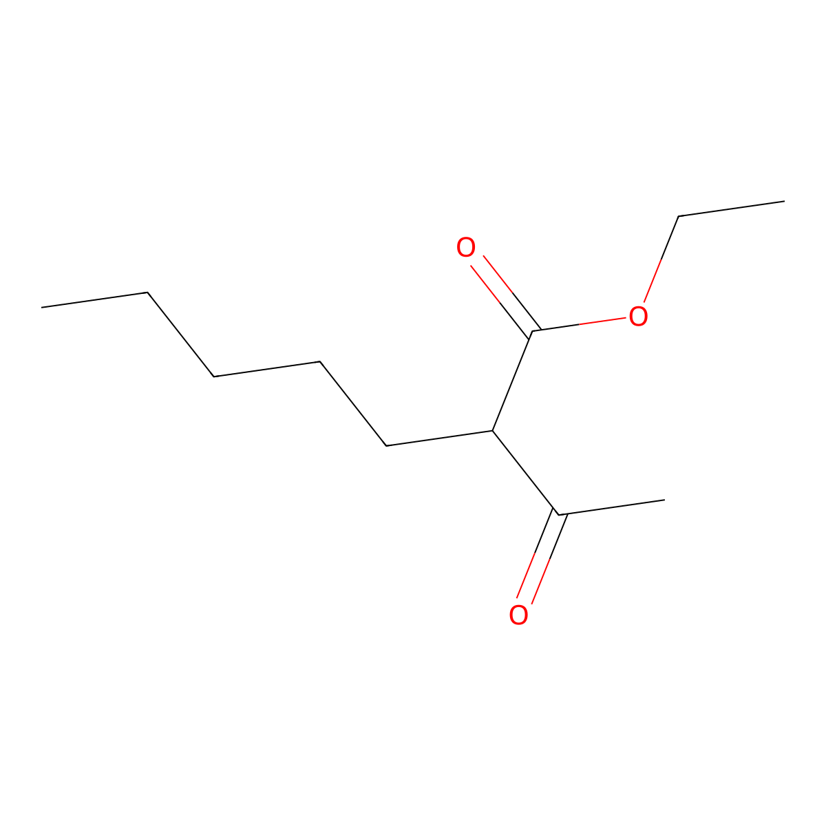 Heptanoic acid, 2-acetyl-, ethyl ester molecular structure, CAS 24317-94-0