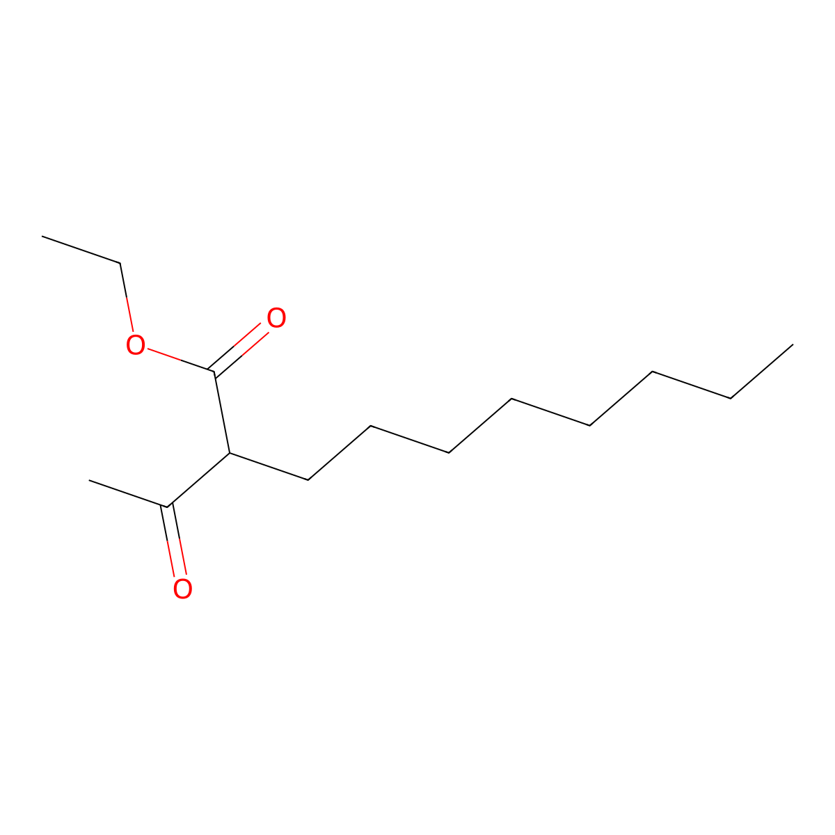 Ethyl 2-acetyldecanoate molecular structure, CAS 24317-95-1