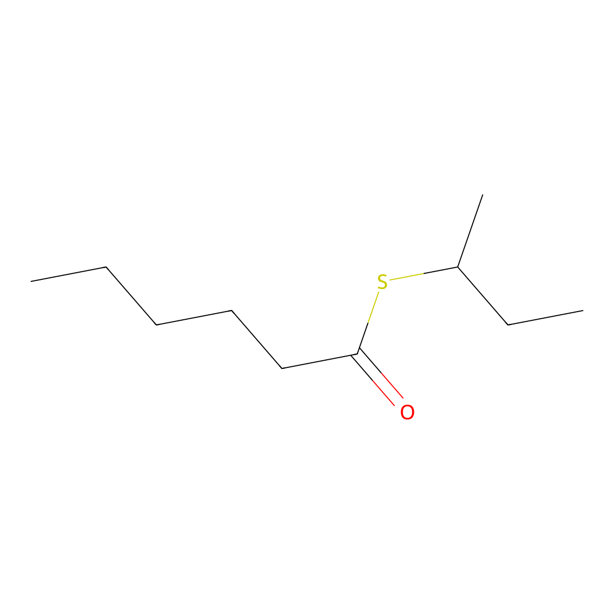 Sec-butyl thiohexanoate molecular structure, CAS 2432-79-3