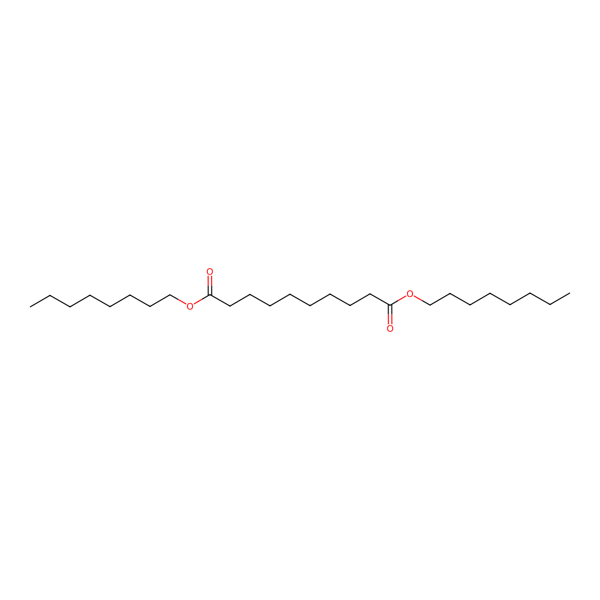 Dioctyl decanedioate molecular structure, CAS 2432-87-3