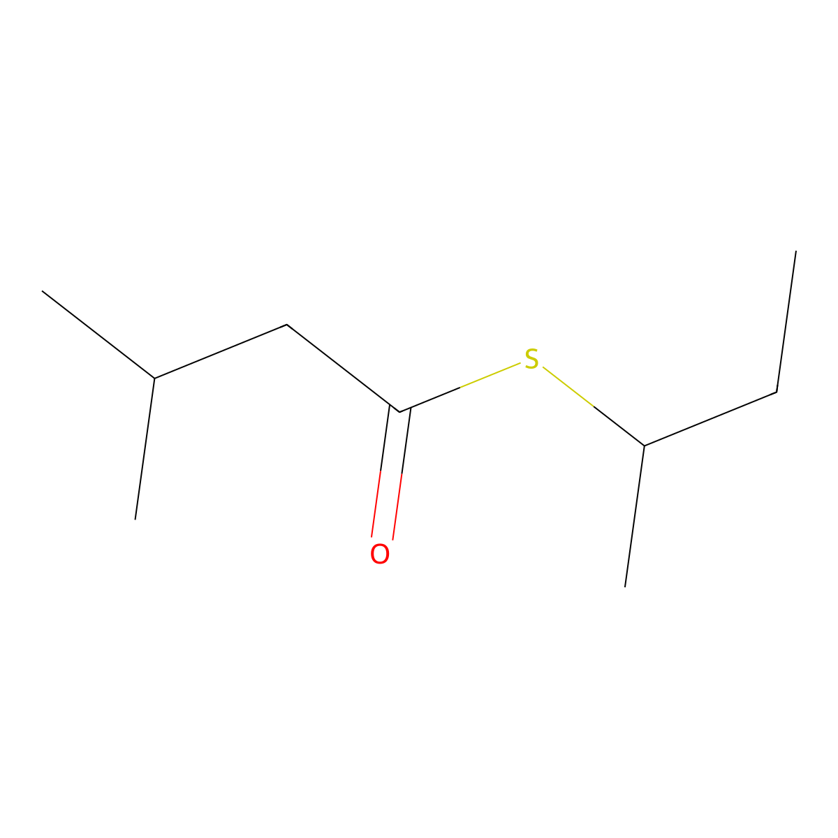 Butanethioic acid, 3-methyl-, S-(1-methylpropyl) ester molecular structure, CAS 2432-91-9