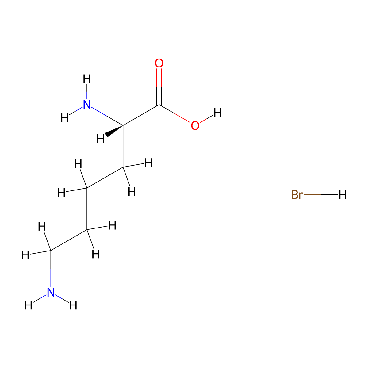 L-Lysine hydrobromide molecular structure, CAS 24325-21-1
