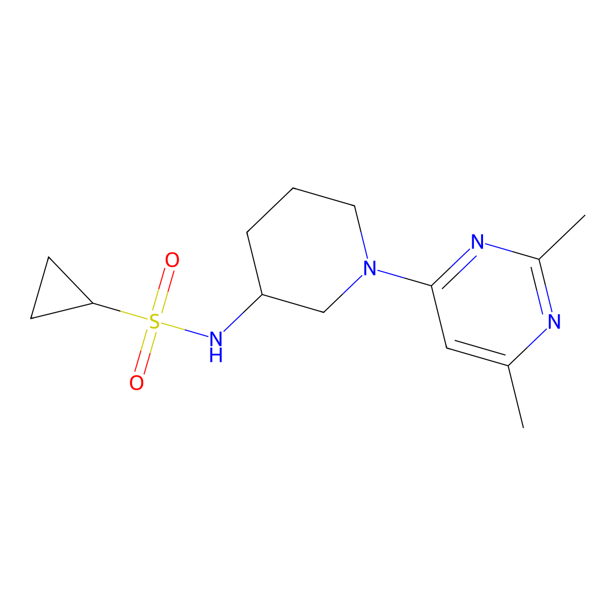 N-[1-(2,6-dimethylpyrimidin-4-yl)piperidin-3-yl]cyclopropanesulfonamide molecular structure, CAS 2432753-94-9