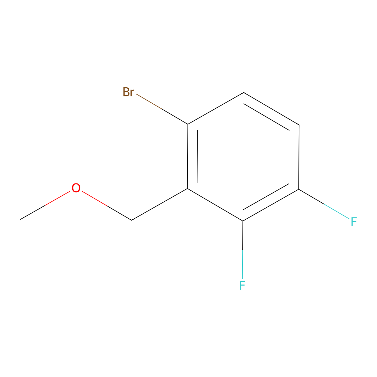 1-Bromo-3,4-difluoro-2-(methoxymethyl)benzene molecular structure, CAS 2432848-52-5