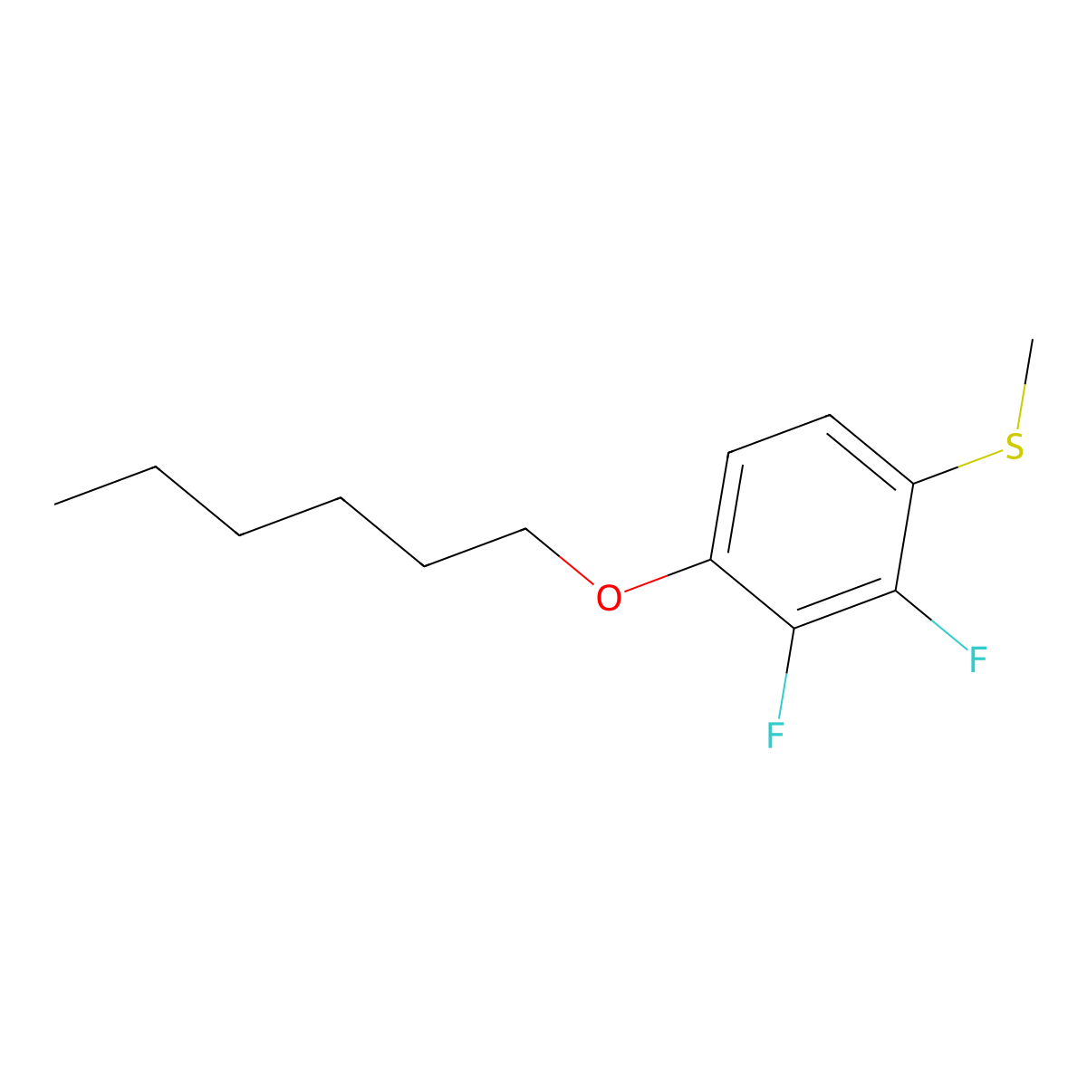 (2,3-Difluoro-4-(hexyloxy)phenyl)(methyl)sulfane molecular structure, CAS 2432848-55-8