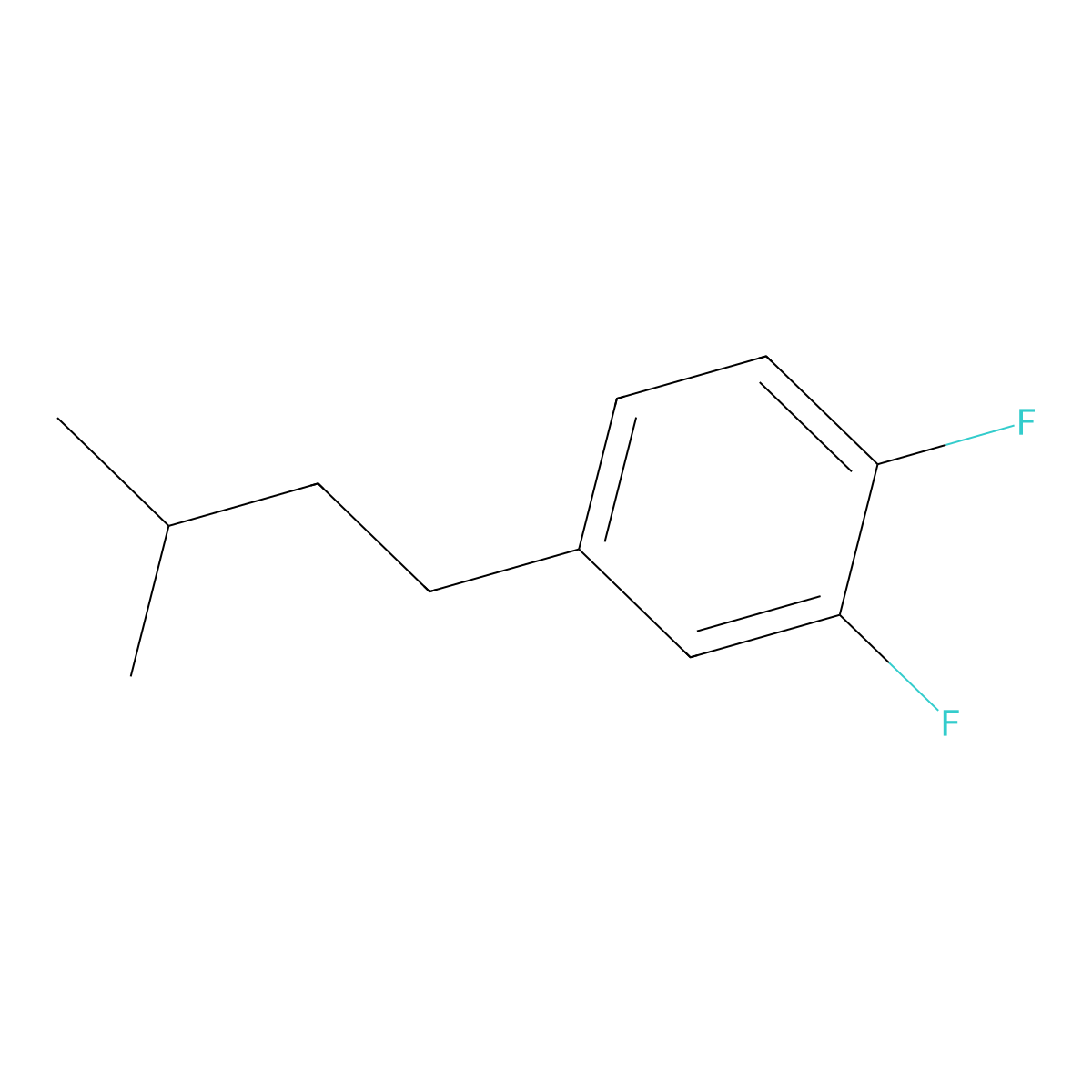 1,2-Difluoro-4-isopentylbenzene molecular structure, CAS 2432848-63-8