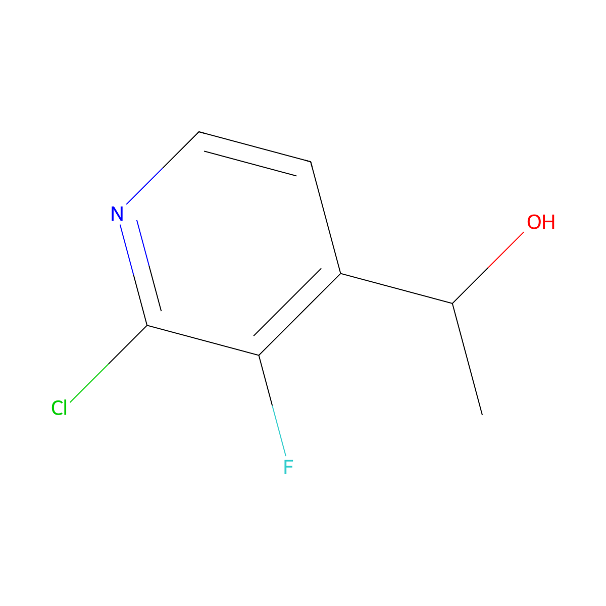 1-(2-Chloro-3-fluoropyridin-4-yl)ethanol molecular structure, CAS 2432848-64-9