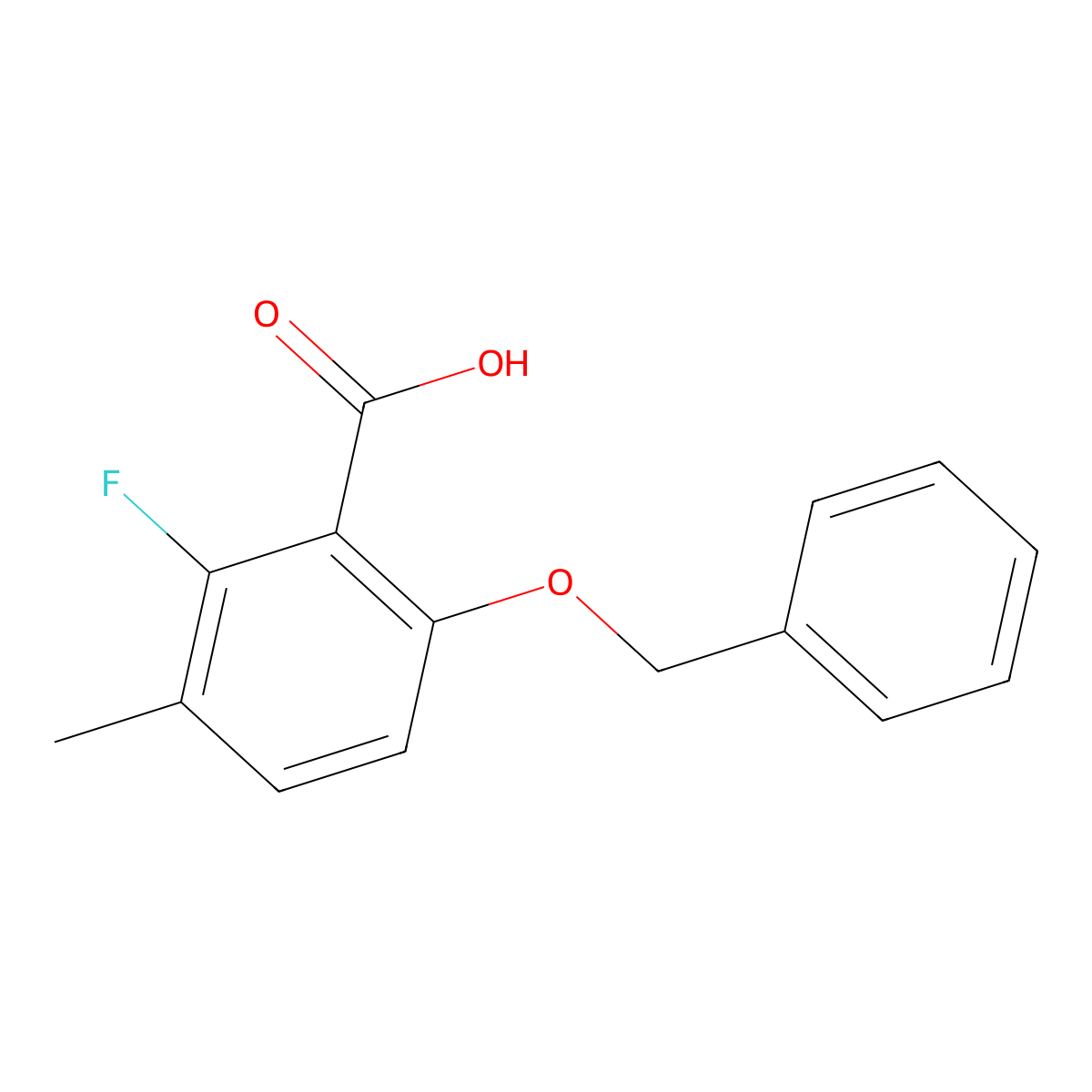6-(Benzyloxy)-2-fluoro-3-methylbenzoic acid molecular structure, CAS 2432848-69-4