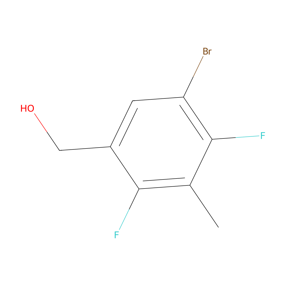 (5-Bromo-2,4-difluoro-3-methylphenyl)methanol molecular structure, CAS 2432848-70-7