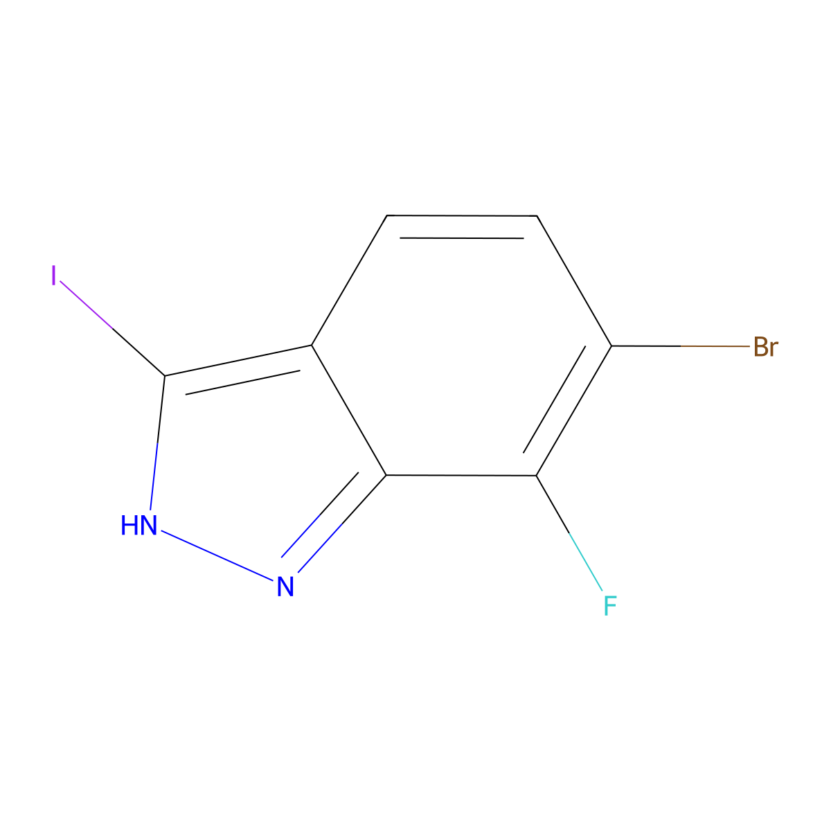 6-Bromo-7-fluoro-3-iodo-1H-indazole molecular structure, CAS 2432848-78-5