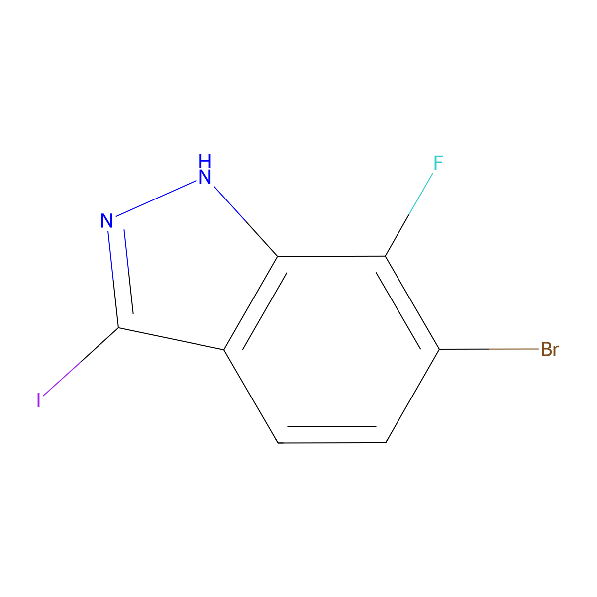 6-Bromo-7-fluoro-3-iodo-1H-indazole molecular structure, CAS 2432848-78-5