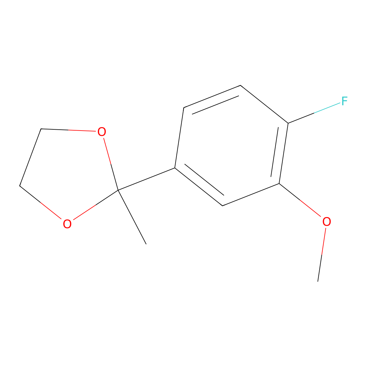 2-(4-Fluoro-3-methoxyphenyl)-2-methyl-1,3-dioxolane molecular structure, CAS 2432848-80-9