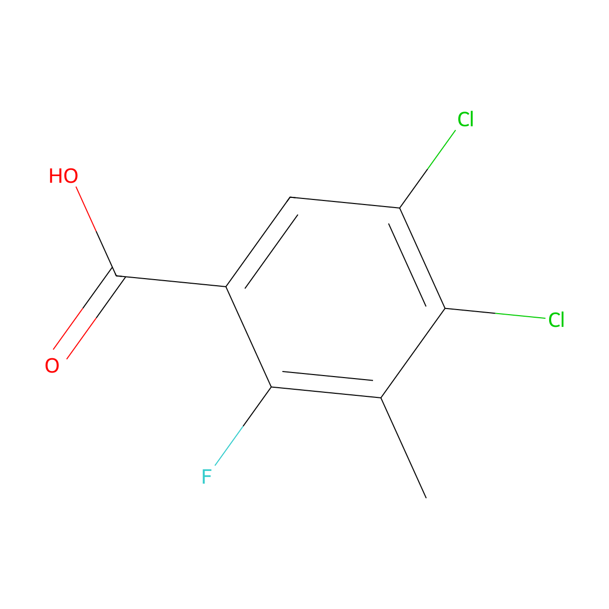 4,5-Dichloro-2-fluoro-3-methylbenzoic acid molecular structure, CAS 2432848-83-2