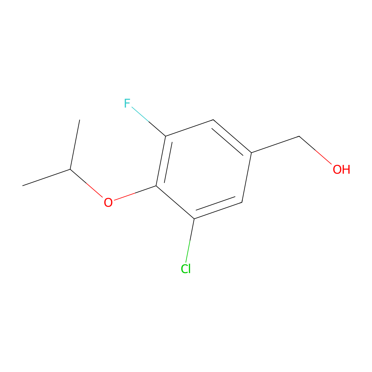 (3-Chloro-5-fluoro-4-isopropoxyphenyl)methanol molecular structure, CAS 2432848-84-3