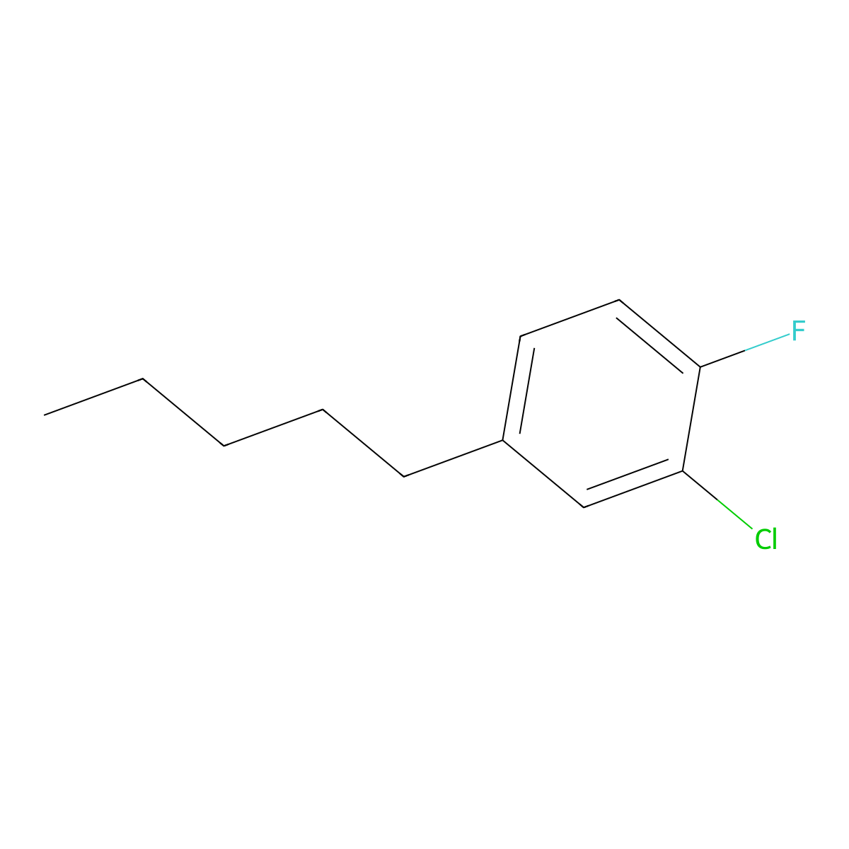 2-Chloro-1-fluoro-4-pentylbenzene molecular structure, CAS 2432848-91-2