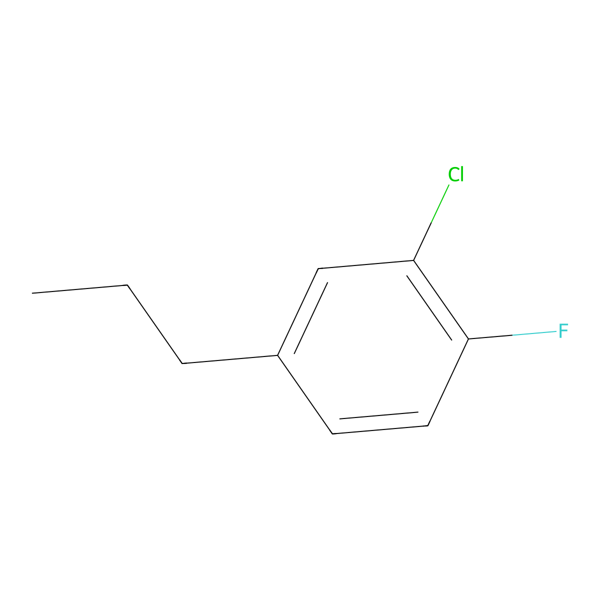 2-Chloro-1-fluoro-4-propylbenzene molecular structure, CAS 2432848-94-5