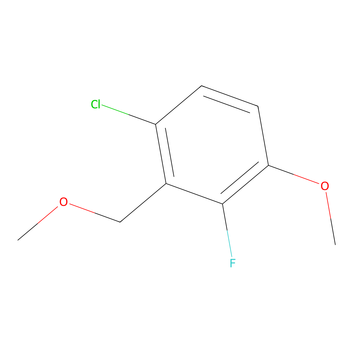 1-Chloro-3-fluoro-4-methoxy-2-(methoxymethyl)benzene molecular structure, CAS 2432848-96-7