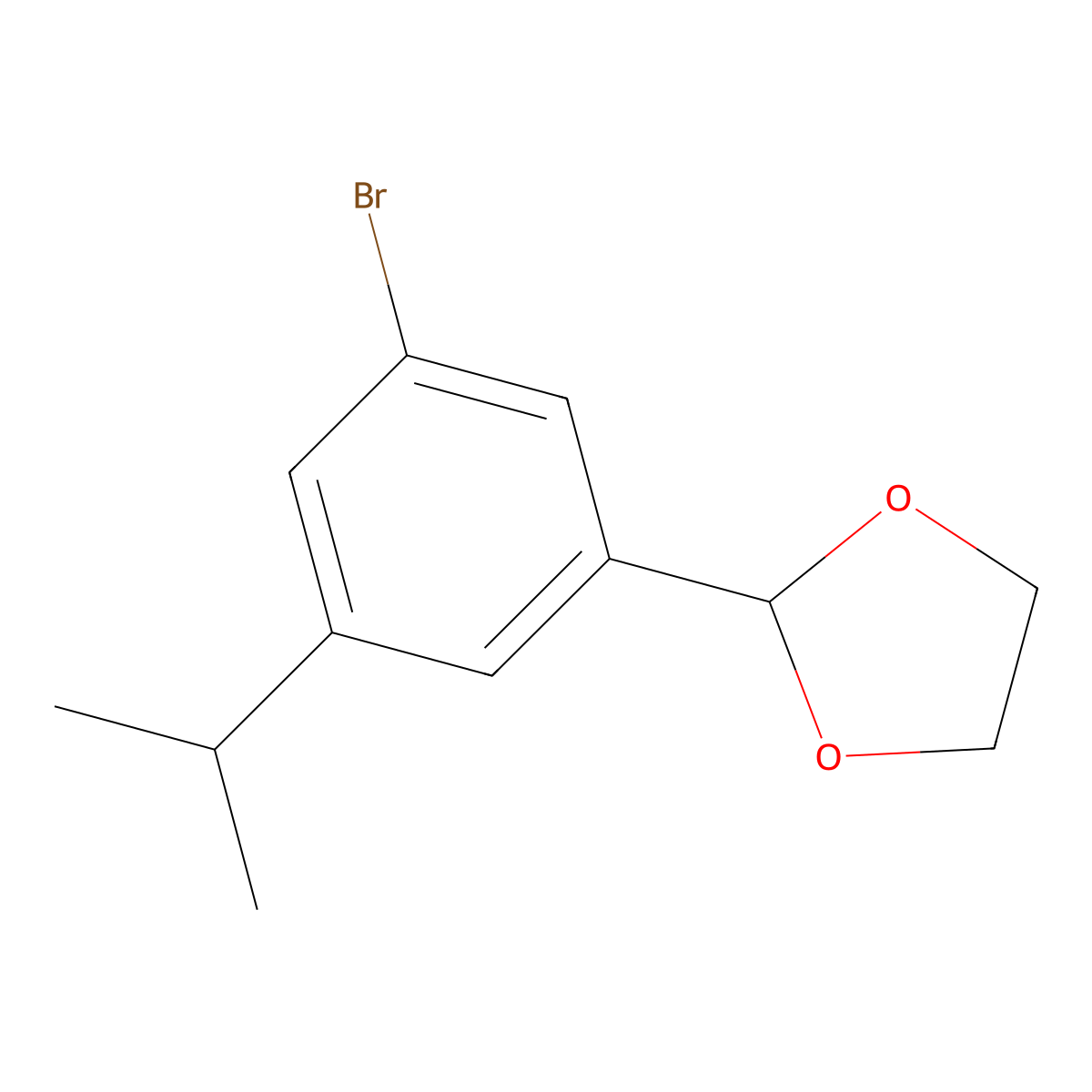 2-(3-Bromo-5-isopropylphenyl)-1,3-dioxolane molecular structure, CAS 2432848-97-8
