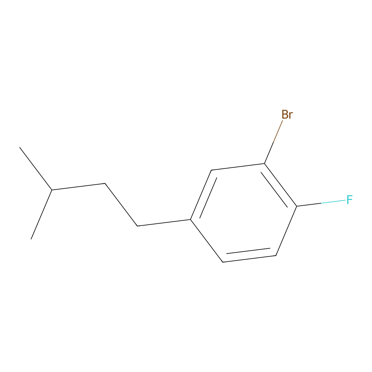 2-Bromo-1-fluoro-4-isopentylbenzene molecular structure, CAS 2432849-07-3