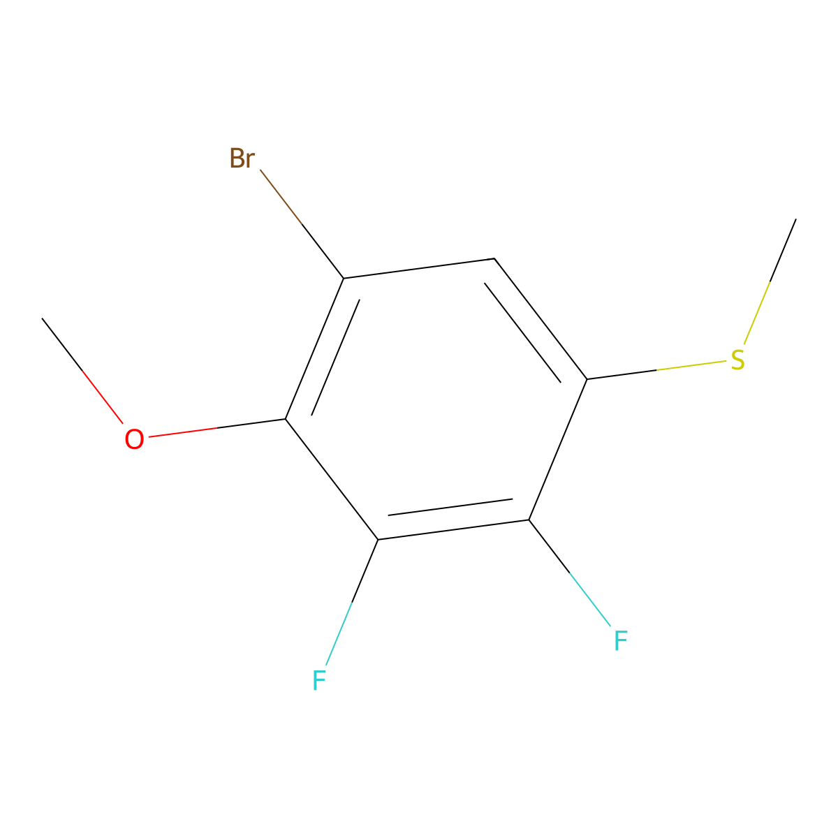 (5-Bromo-2,3-difluoro-4-methoxyphenyl)(methyl)sulfane molecular structure, CAS 2432849-09-5