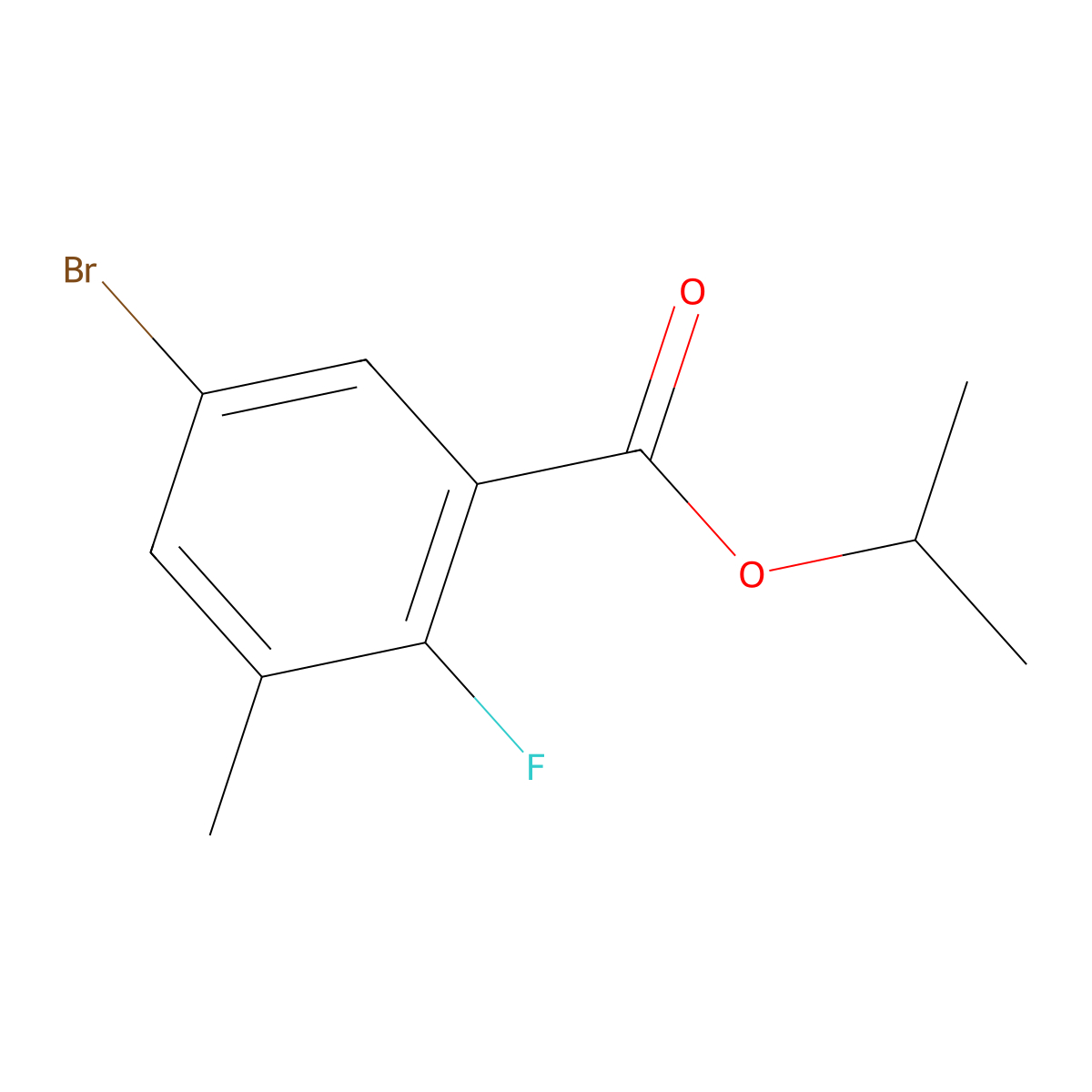 Isopropyl 5-bromo-2-fluoro-3-methylbenzoate molecular structure, CAS 2432849-10-8