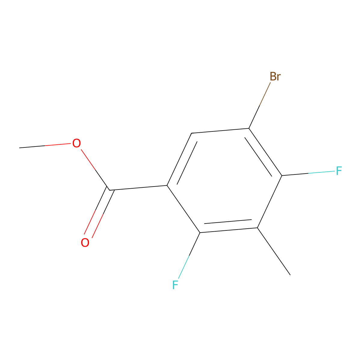 Methyl 5-bromo-2,4-difluoro-3-methylbenzoate molecular structure, CAS 2432849-13-1