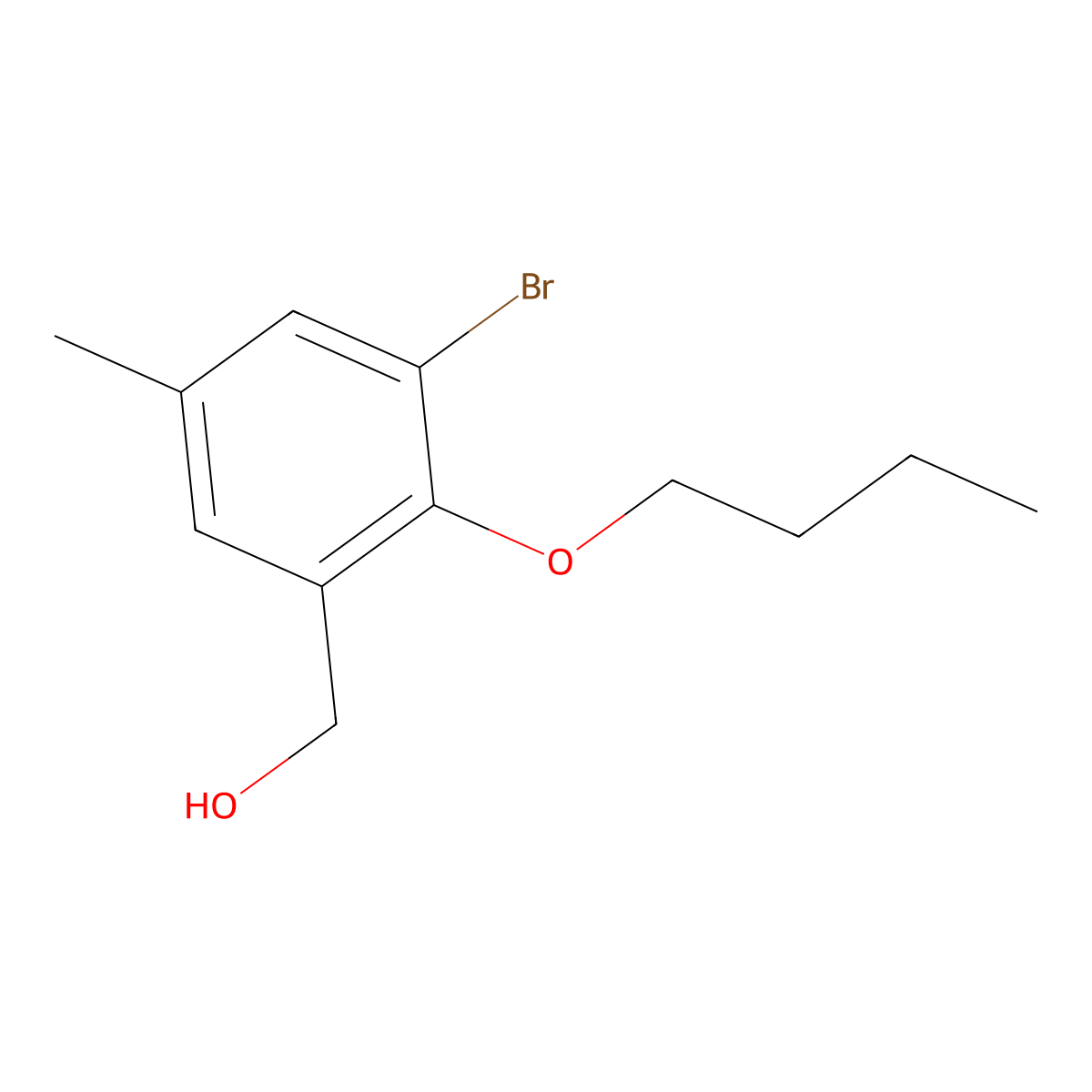 (3-Bromo-2-butoxy-5-methylphenyl)methanol molecular structure, CAS 2432849-15-3