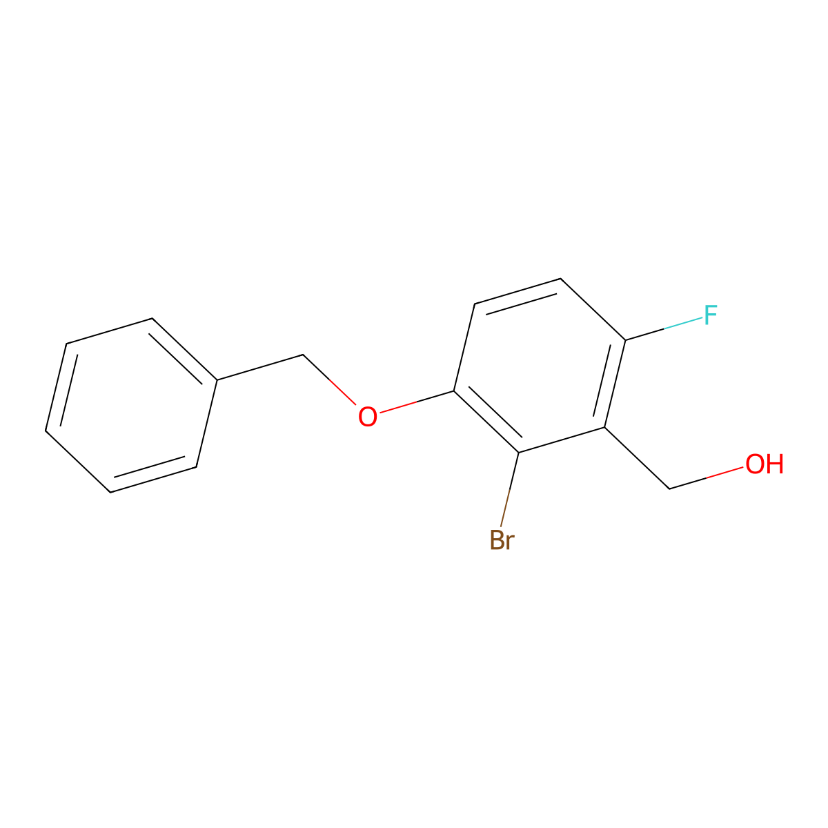 (3-(Benzyloxy)-2-bromo-6-fluorophenyl)methanol molecular structure, CAS 2432849-16-4