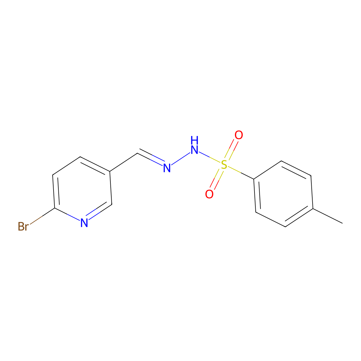 (E)-N'-((6-Bromopyridin-3-yl)methylene)-4-methylbenzenesulfonohydrazide molecular structure, CAS 2432855-00-8