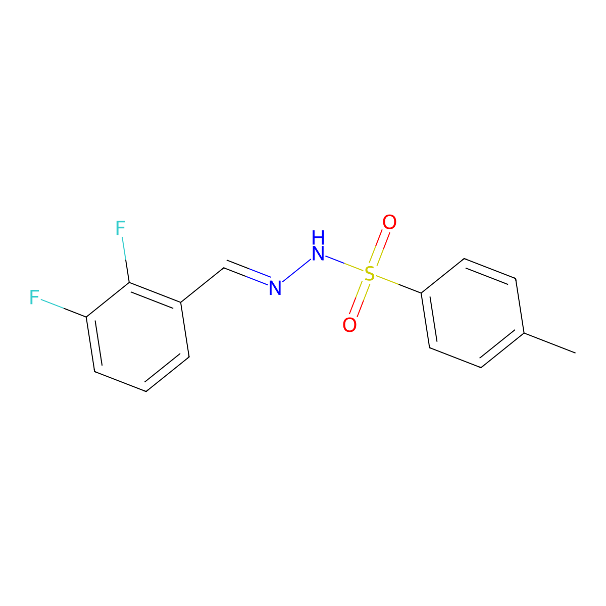 N-[(2,3-difluorophenyl)methylideneamino]-4-methylbenzenesulfonamide molecular structure, CAS 2432855-02-0