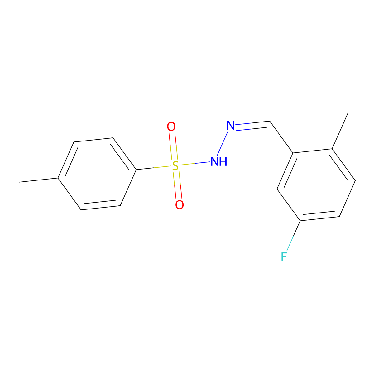 N'-(5-Fluoro-2-methylbenzylidene)-4-methylbenzenesulfonohydrazide molecular structure, CAS 2432855-05-3