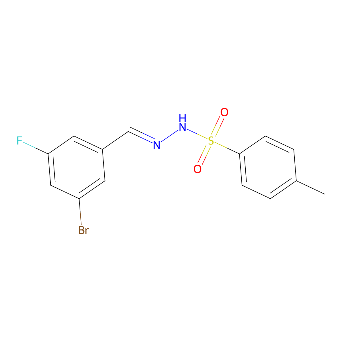 N'-(3-Bromo-5-fluorobenzylidene)-4-methylbenzenesulfonohydrazide molecular structure, CAS 2432855-07-5